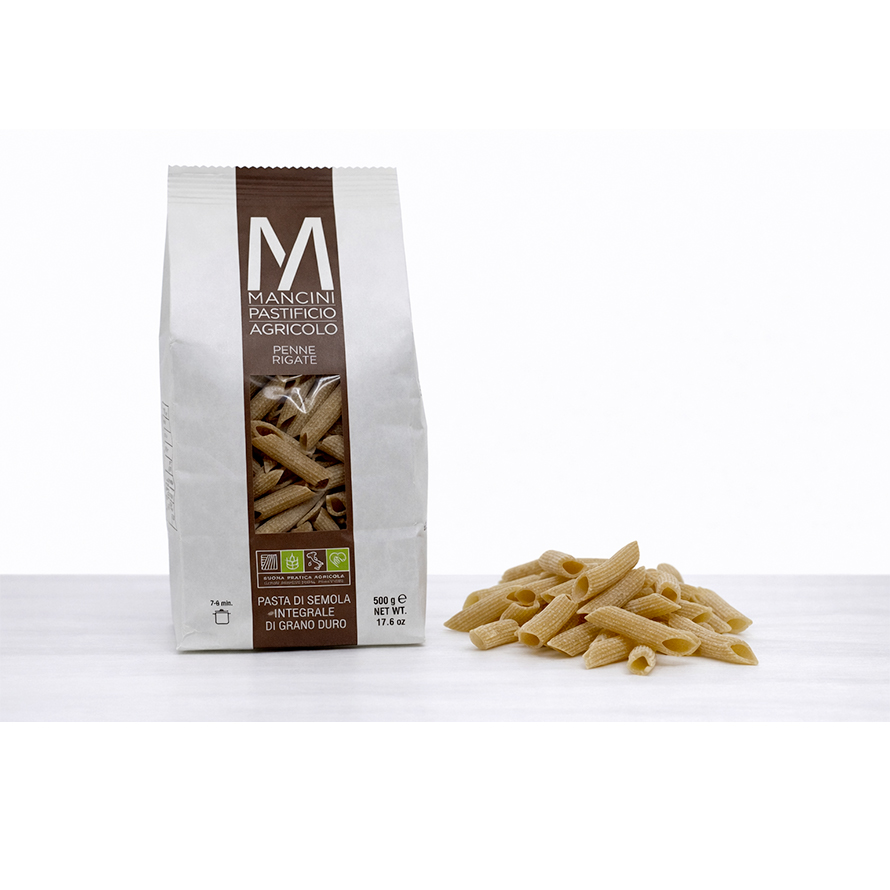 Pasta Penne Integrali di Semola Integrale di Grano Duro - 500g Pasta, Riso e condimenti Pasta - Manc